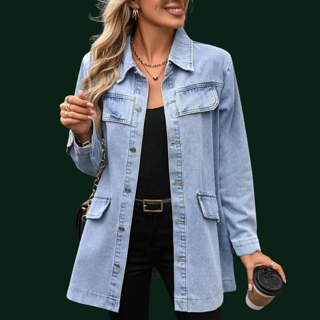 Mara – eine elegante Denim-Jacke im Long-Schnitt