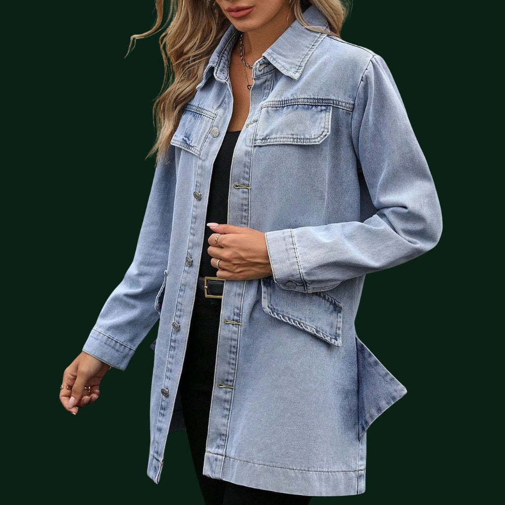 Mara – eine elegante Denim-Jacke im Long-Schnitt