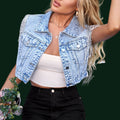 Lisa – eine glamouröse Denim-Weste mit Fransen